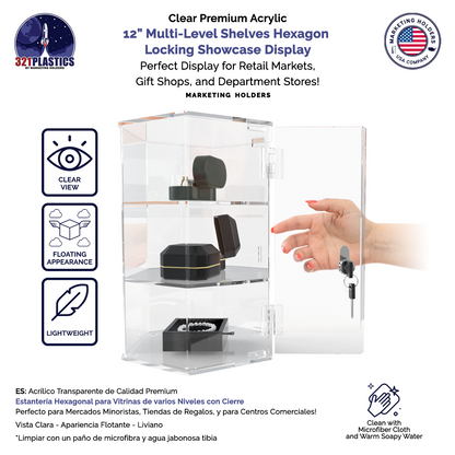 Hexagonal Locking Retail Display Cabinet