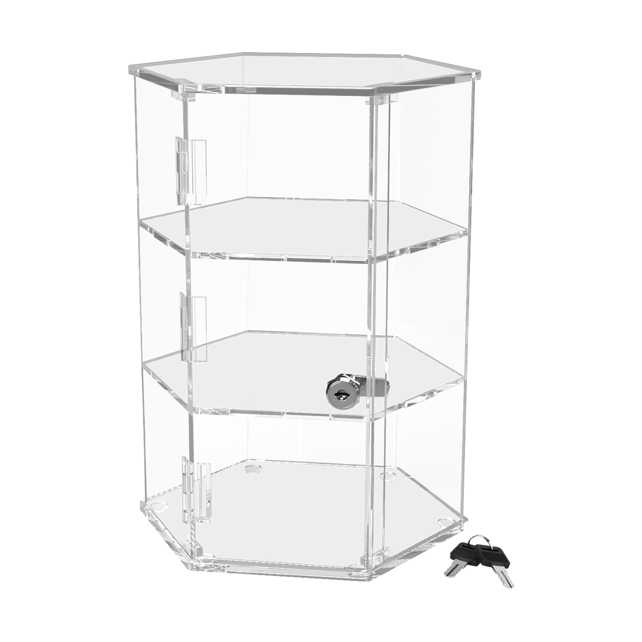 Hexagon Locking Retail Display Cabinet