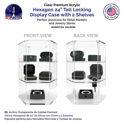 Hexagon Locking Retail Display Cabinet