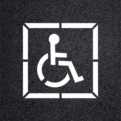 Handicap Stencil with Border for Parking Lots and Asphalt