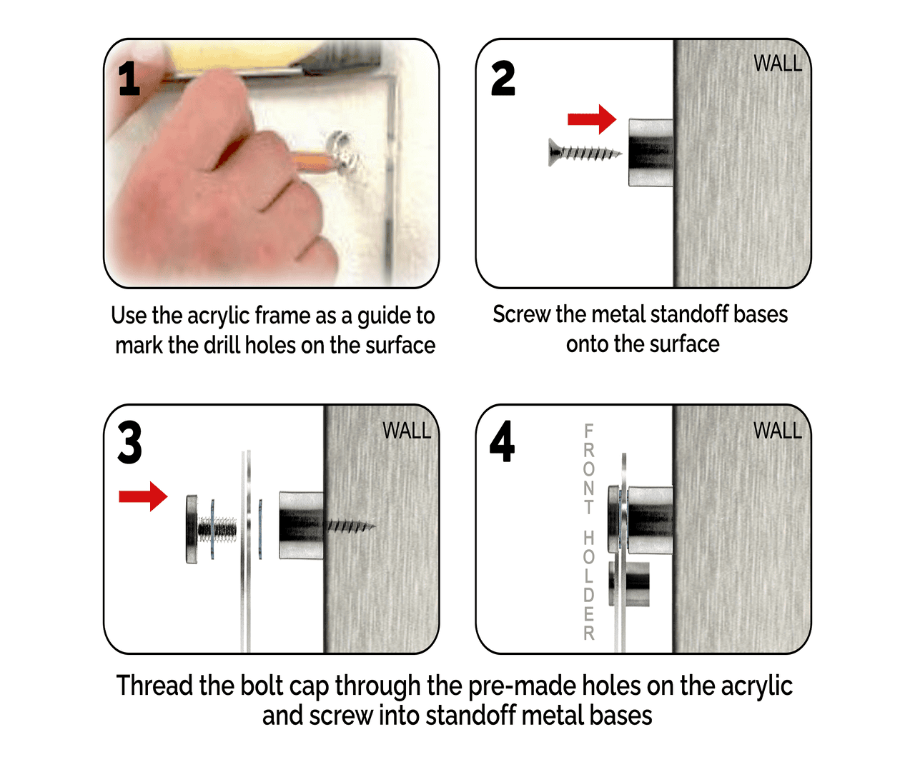 20" x 24" Wall Sign Holder Floating Graphic Poster Display
