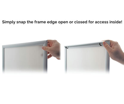 Simply snap the frame edge open or closed for access inside