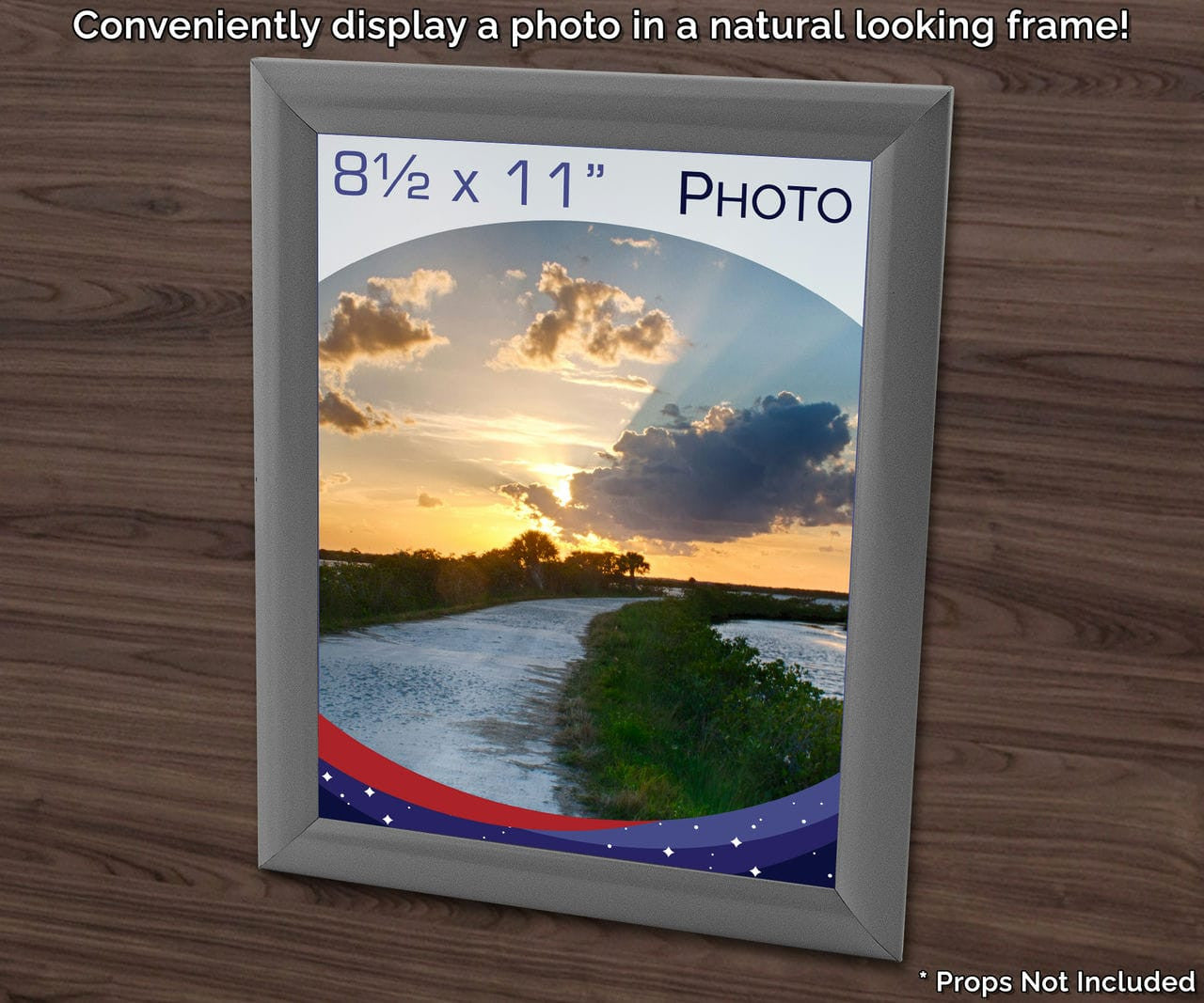 Conveniently display a photo in a natural looking frame