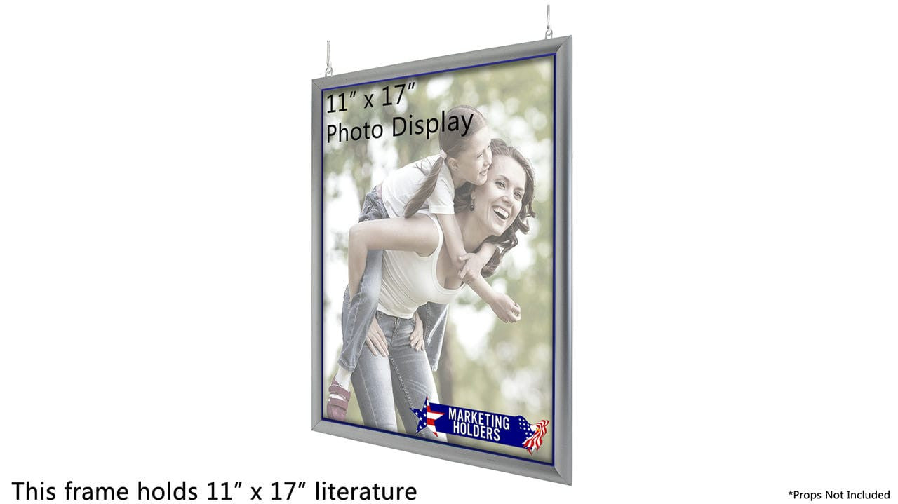 This frame holds Eleven Wide by Seventeen Inch High Literature