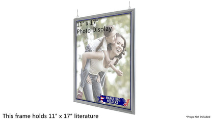 This frame holds Eleven Wide by Seventeen Inch High Literature