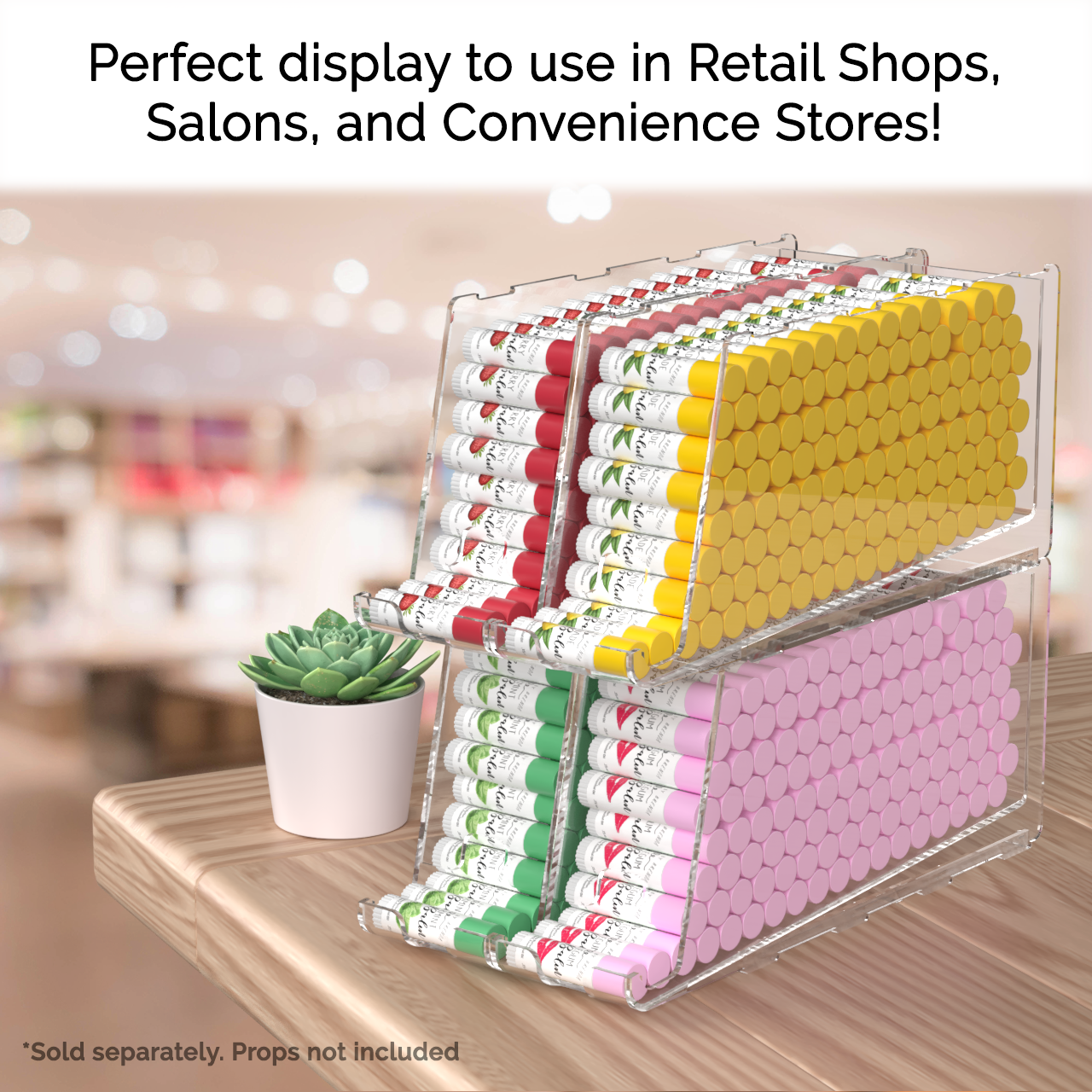 Stackable Lip Balm Holder Lipstick Makeup Storage Easy Reach Cutaway