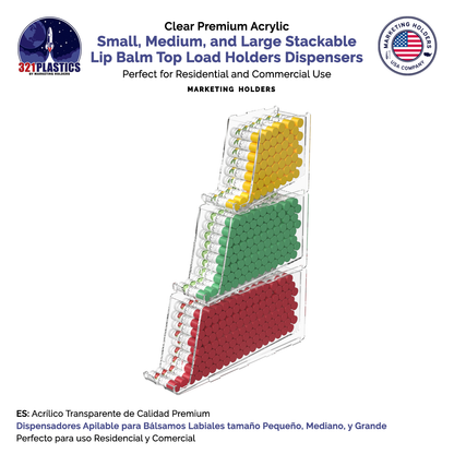 Stackable Lip Balm Holder Lipstick Makeup Storage Easy Reach Cutaway