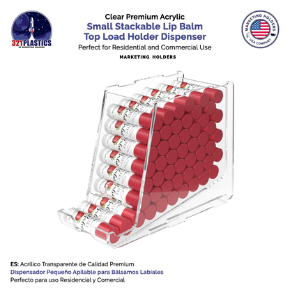 Stackable Lip Balm Holder Lipstick Makeup Storage Easy Reach Cutaway