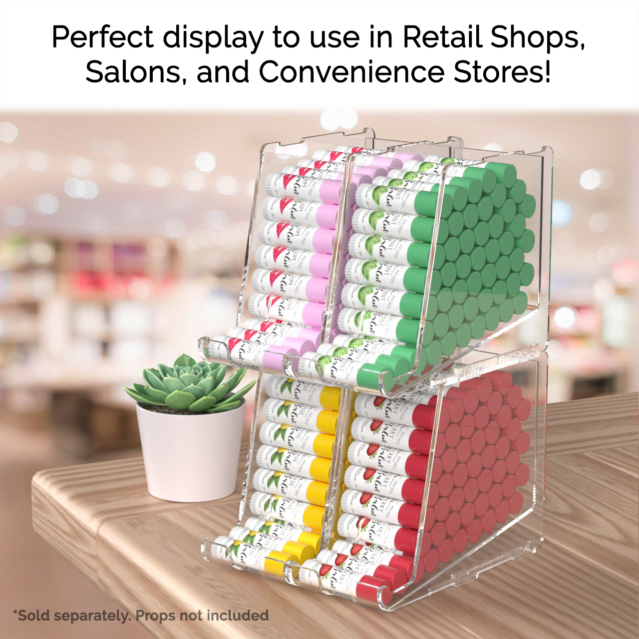 Stackable Lip Balm Holder Lipstick Makeup Storage Easy Reach Cutaway