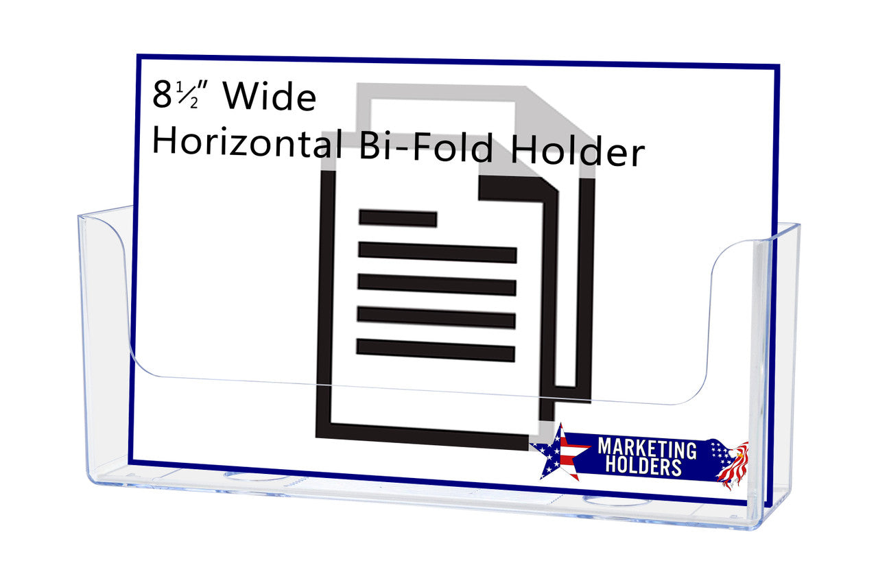 Suction Cup 8.5"W Horizontal Bifold Brochure Holder Window Display