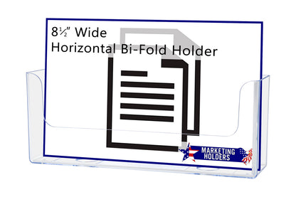 Suction Cup 8.5"W Horizontal Bifold Brochure Holder Window Display