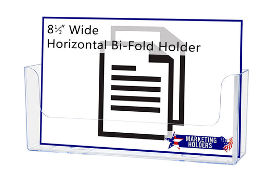 Suction Cup 8.5"W Horizontal Bifold Brochure Holder Window Display