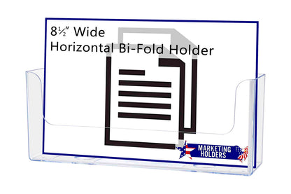 8.5"W Magnetic Horizontal Bifold Holder Metal Mount Display