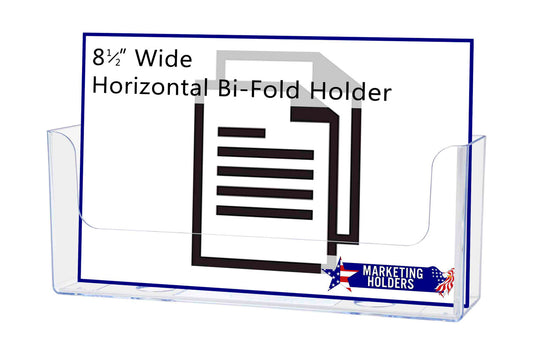 8.5"W Magnetic Horizontal Bifold Holder Metal Mount Display