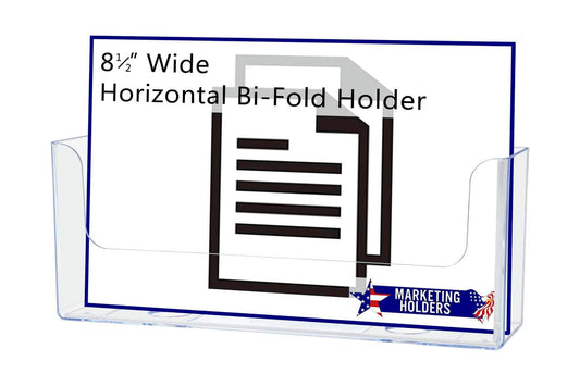 Eight and a half inch Horizontal Bifold Literature Holder Wall or Countertop