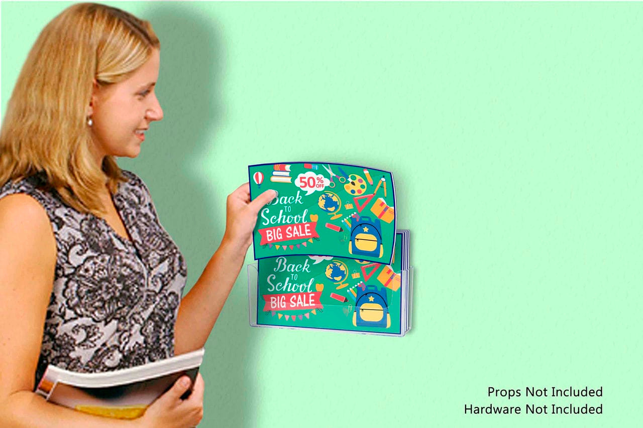 8.5"W Horizontal Bifold Brochure Display Wall or Counter Display