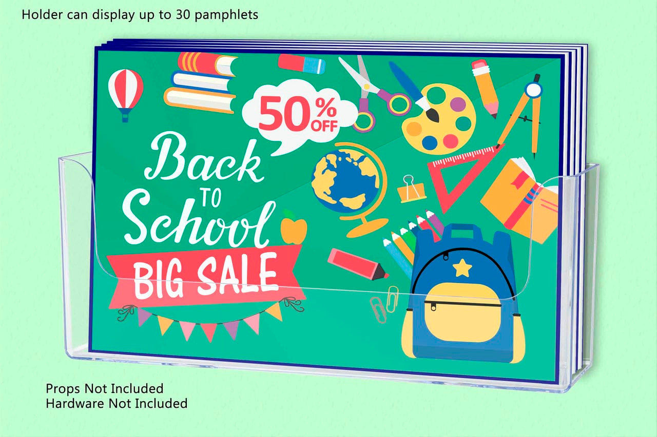 Single Pocket Hanging Wall Mounted Bifold Brochure Literature Holder