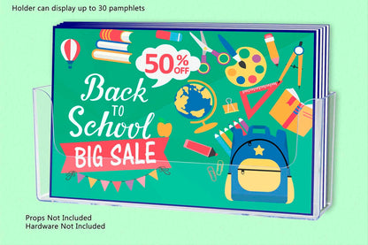 Single Pocket Hanging Wall Mounted Bifold Brochure Literature Holder