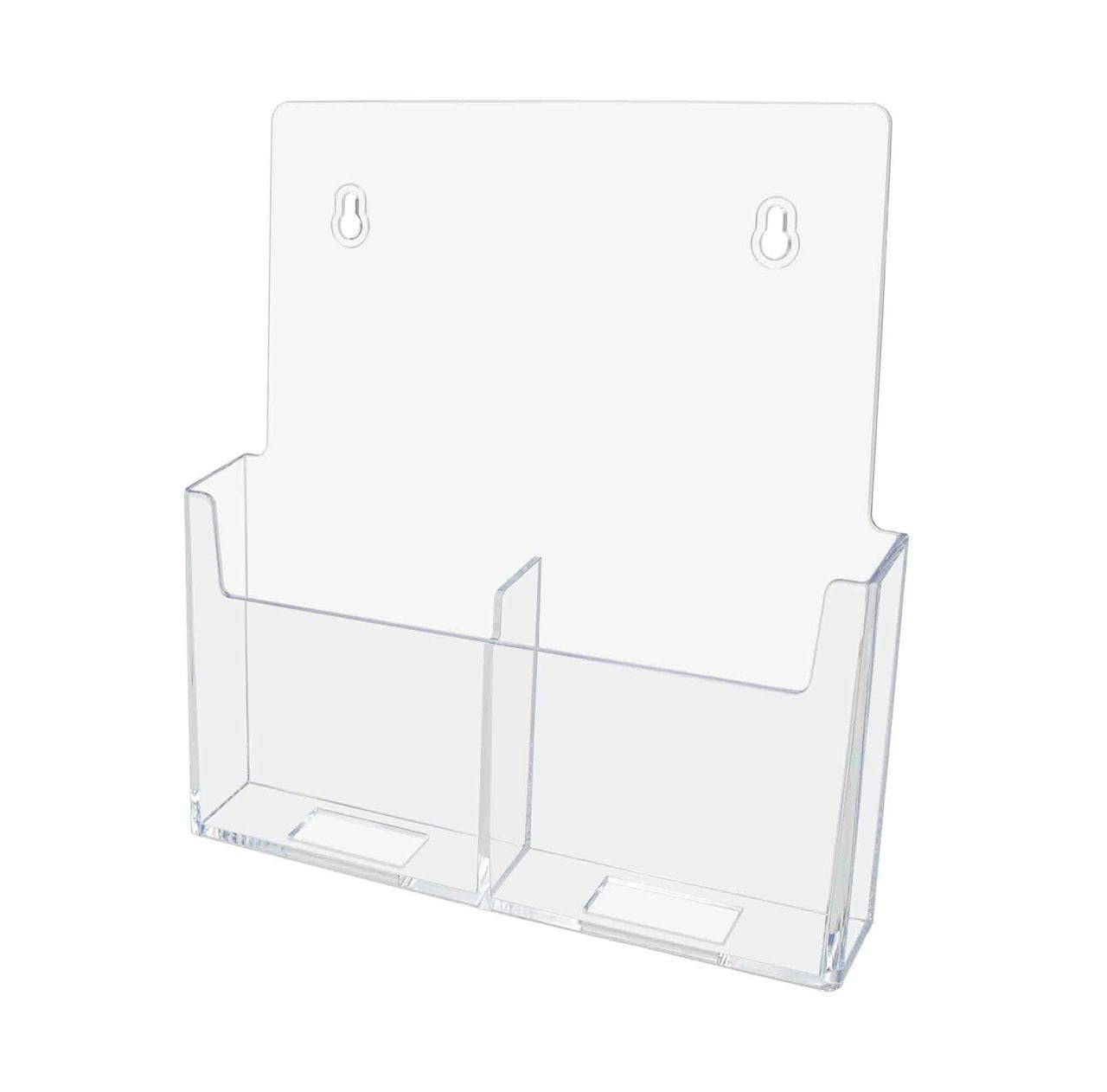 Trifold Holder 2 Pocket for 4"W Brochures Wall Mount