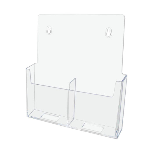 Trifold Holder 2 Pocket for 4"W Brochures Wall Mount