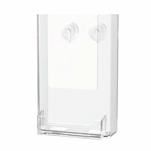 4"W Tri Fold Display With Business Card Pocket With Suction Cups