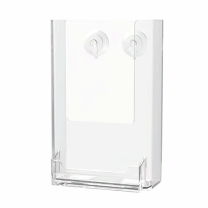 4"W Tri Fold Display With Business Card Pocket With Suction Cups