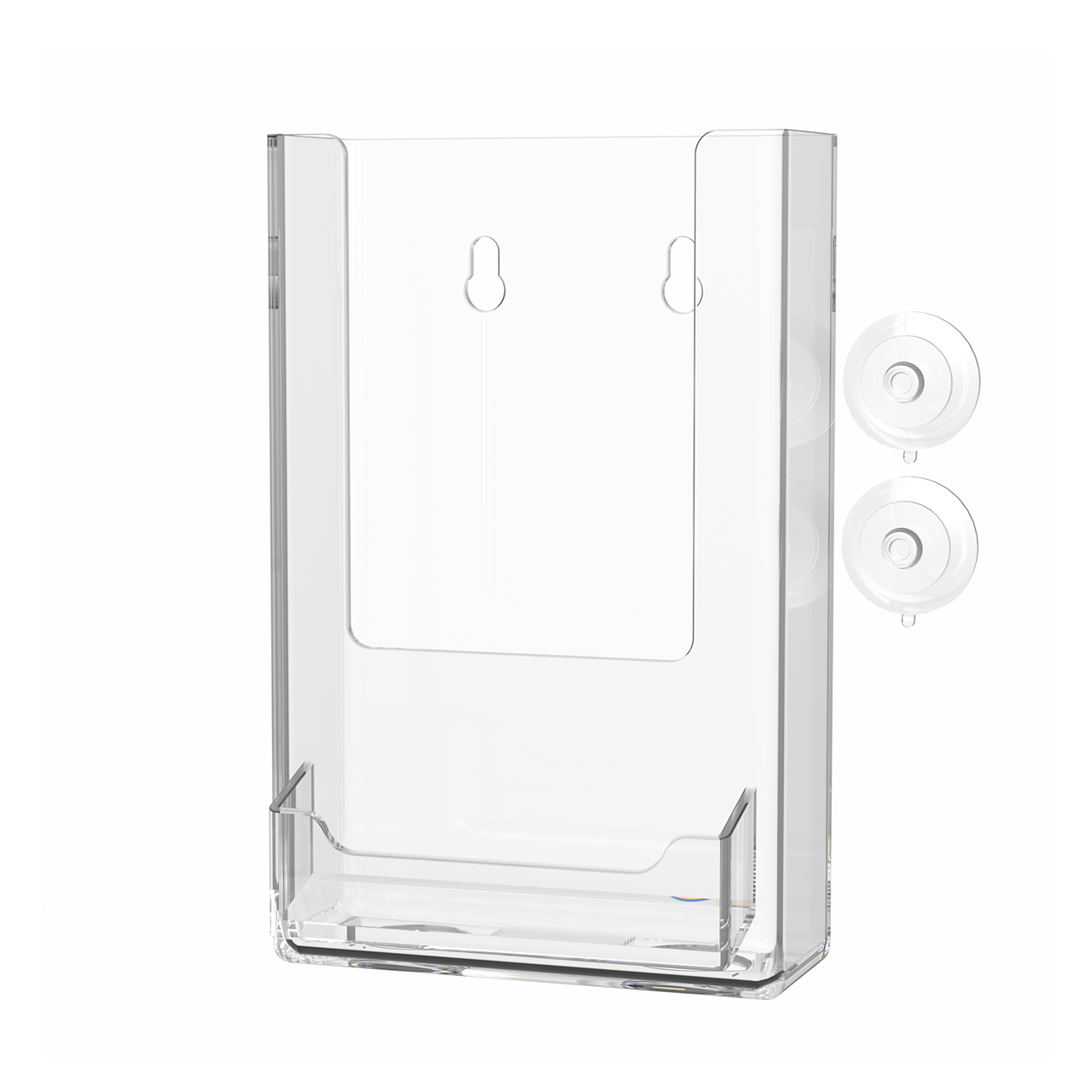 4"W Tri Fold Display With Business Card Pocket With Suction Cups