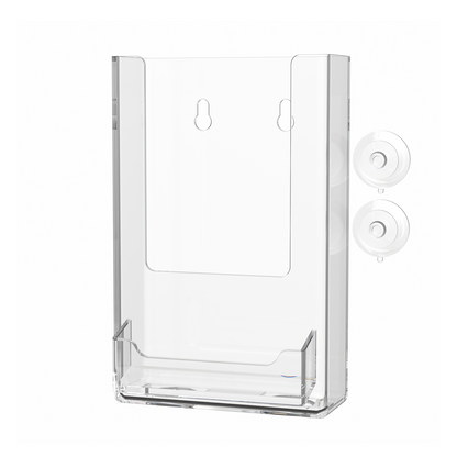 4"W Tri Fold Display With Business Card Pocket With Suction Cups