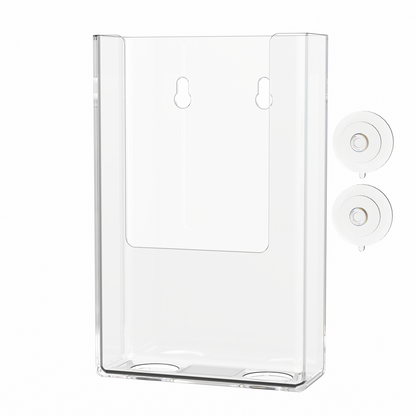 Suction Cup 4"W Trifold Brochure Holder Window Mount