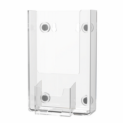 4"W Magnetic Trifold Brochure Holder with Vertical Card Pocket