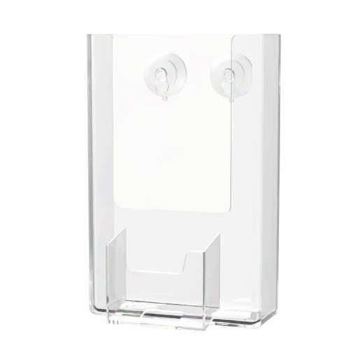 Suction Cup 4"W Trifold Holder with Vertical Card Pocket Window Mount