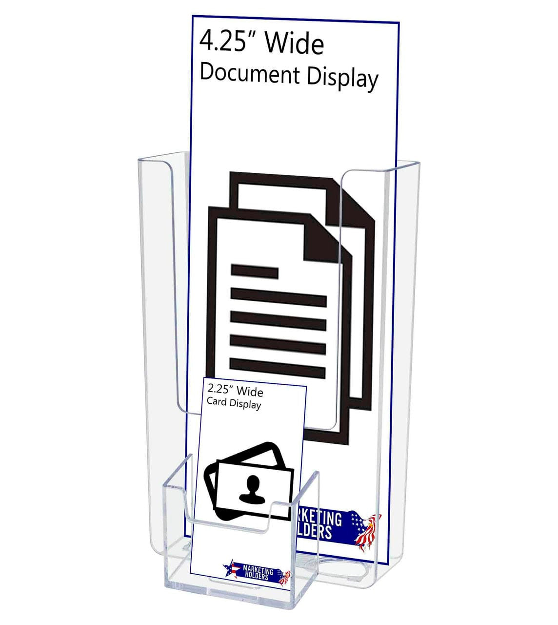Holds Four Inch Wide Brochures and Vertical Cards