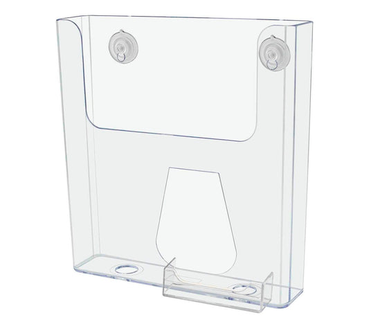Suction Cup 8.5"W Flyer Holder with Card Slot Window Mount