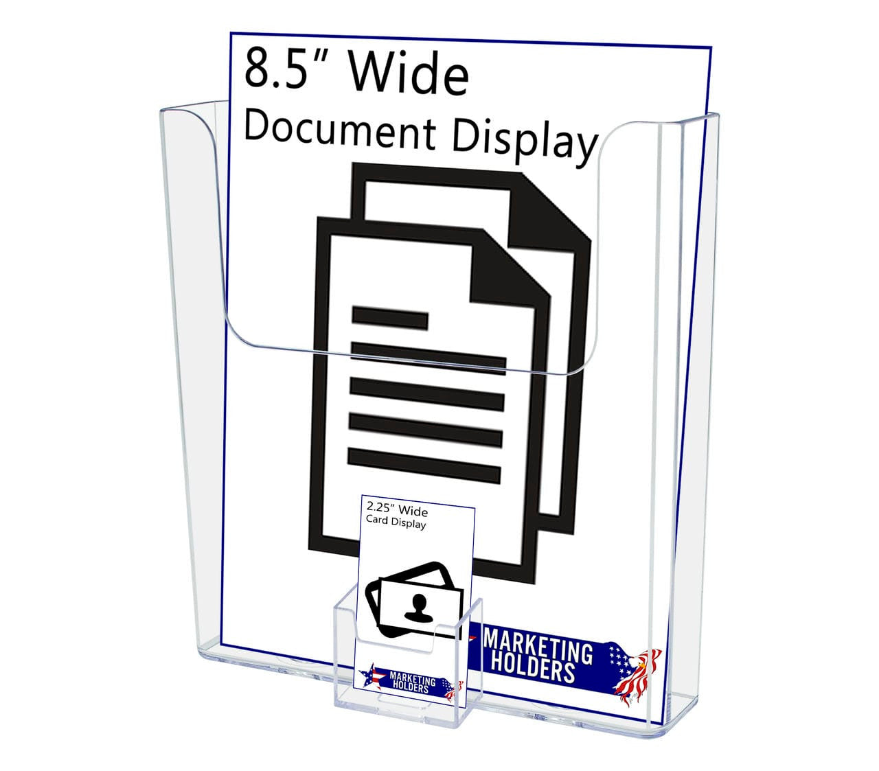 8.5"W Catalog Holder With Vertical Card Slot and Suction Cups