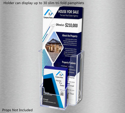 Magnetic 3.25"W Oversized Card Holder with Vertical Card Pocket