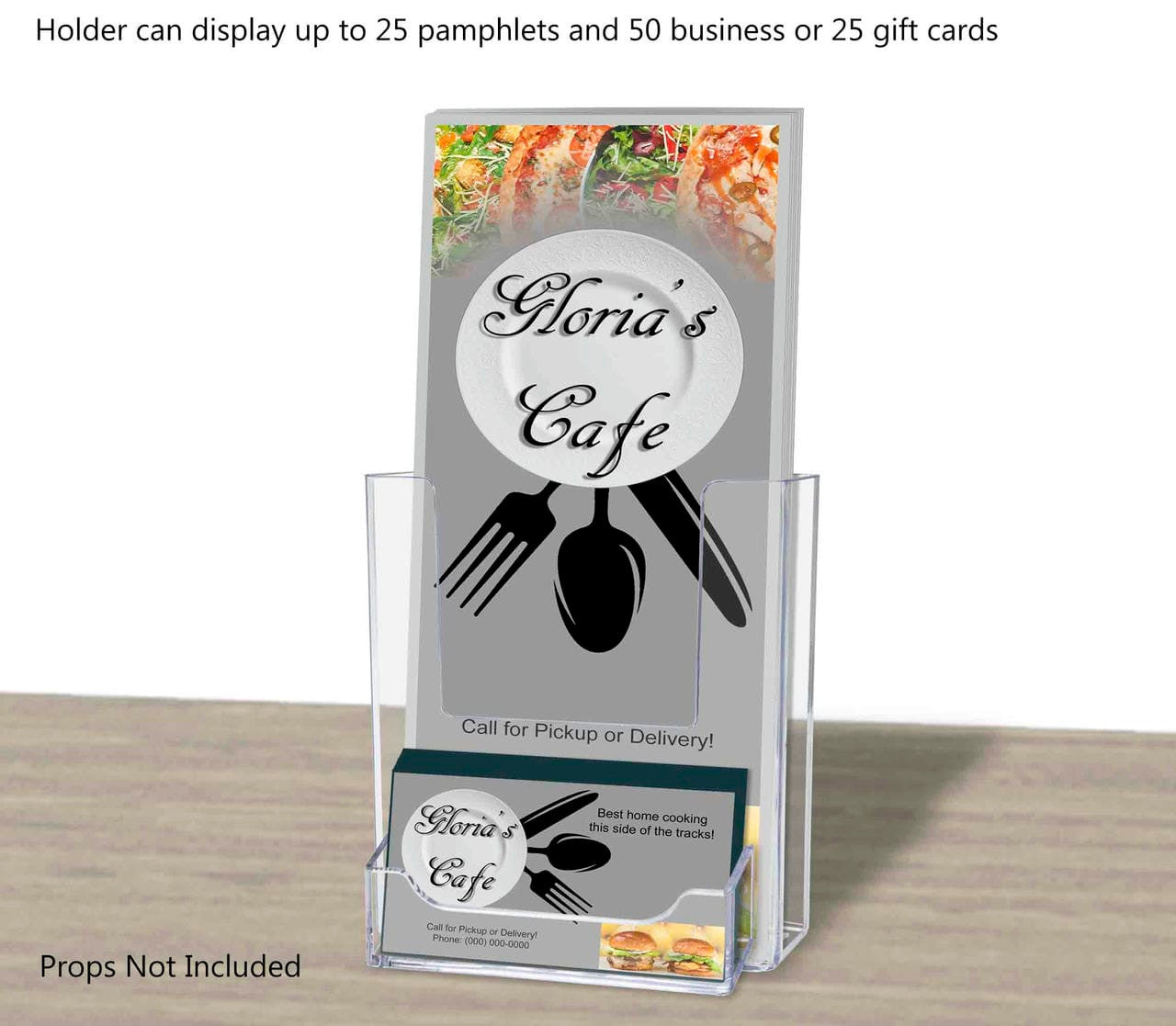 Four Inch Wide Trifold Business Card Slot standard view