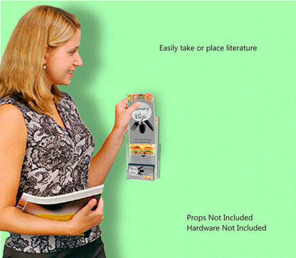 Four Inch Wide Trifold Business Card Slot wall mounted