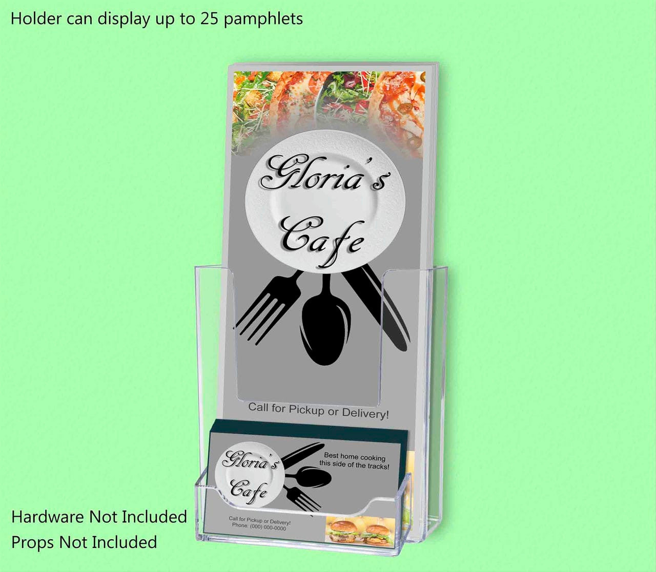 Four Inch Wide Trifold Business Card Slot standard view on wall