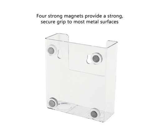 Four strong magnets ensures a strong grip to metal surfaces