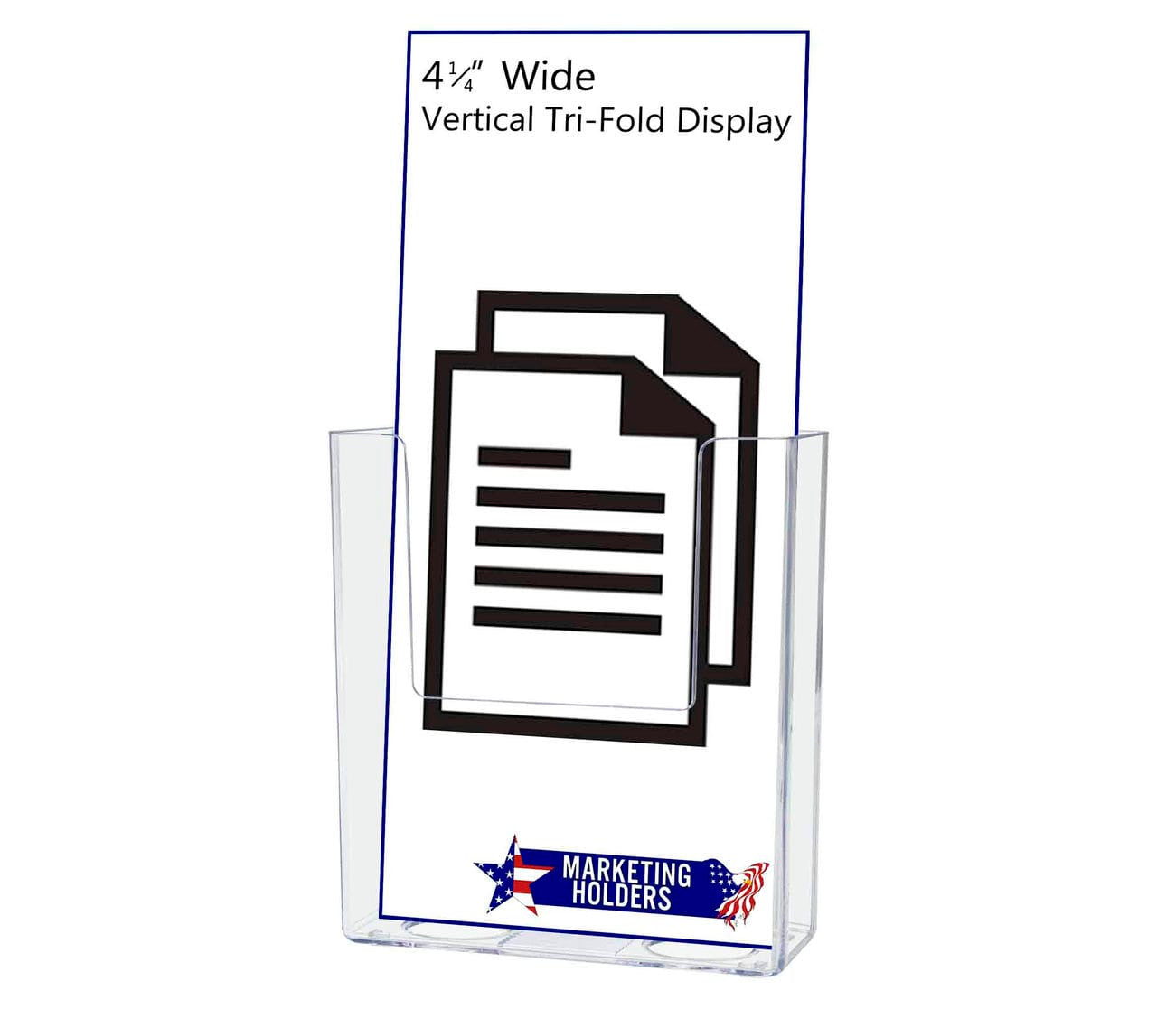 Suction Cup 4"W Trifold Brochure Bin Window Display