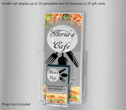 4"W Magnetic Trifold Holder with Vertical Business Card Pocket