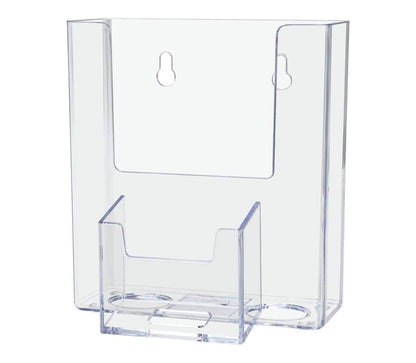 4"W Trifold Brochure Holder with Business Card Pocket