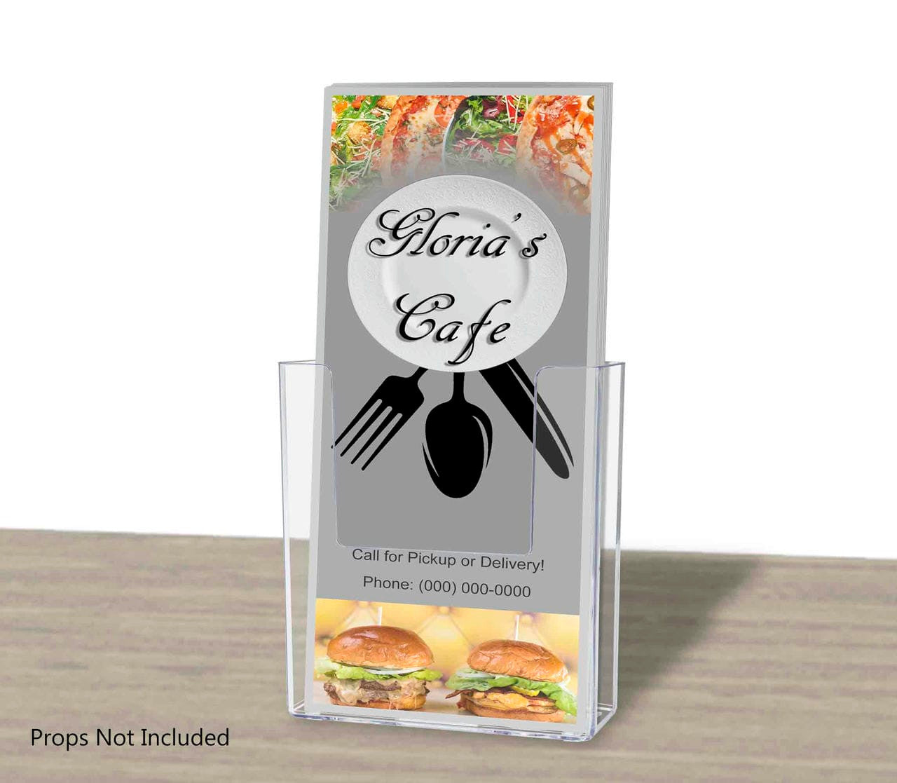 4"W Trifold Brochure Holder Countertop or Wall Mount Display