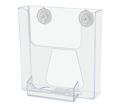 Suction Cup 6"W Bifold Holder with Card Pocket Window Display