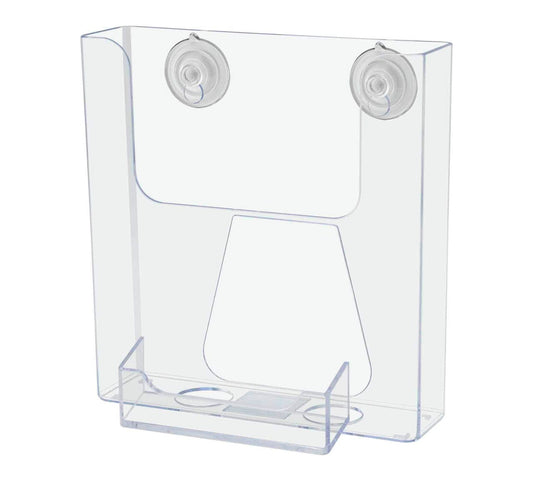 Suction Cup 6"W Bifold Holder with Card Pocket Window Display