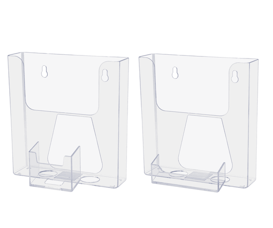 6"W Booklet Holder Literature Display with Business Card Pocket