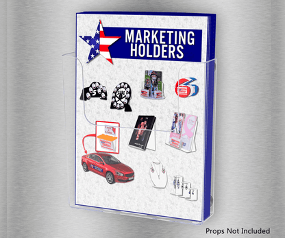 6"W Magnetic Bifold Holder Metal Mount Brochure Display