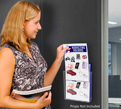6.5"W Magnetic Booklet Holder Metal Mount Brochure Display