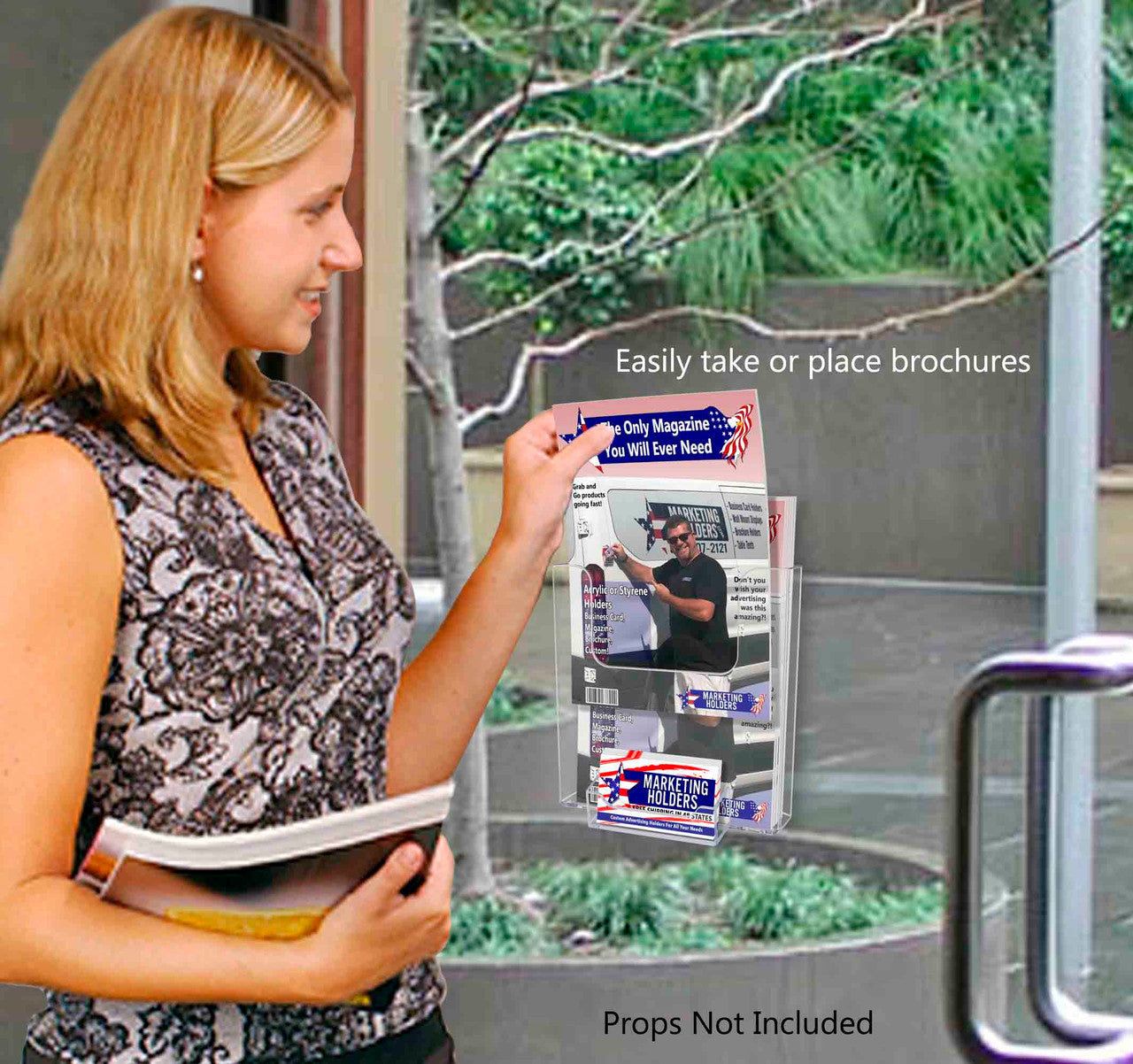 Suction Cup 6.5"W Bifold Holder with Card Slot Window Mount