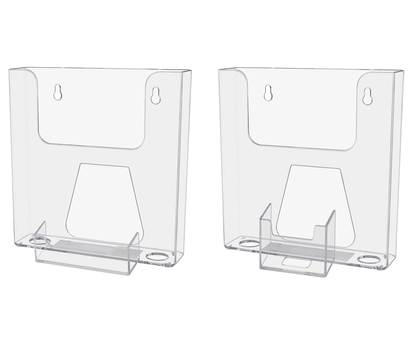 6.5"W Bifold Brochure Booklet Holder with Business Card Pocket